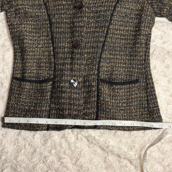 Vintage Millma Handloomed Alpaca Blend Open Front Tweed Cardigan Blazer - Picture 15 of 16